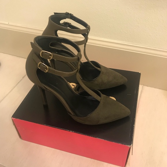 Charlotte Russe Shoes - Olive Suede Heels 👠